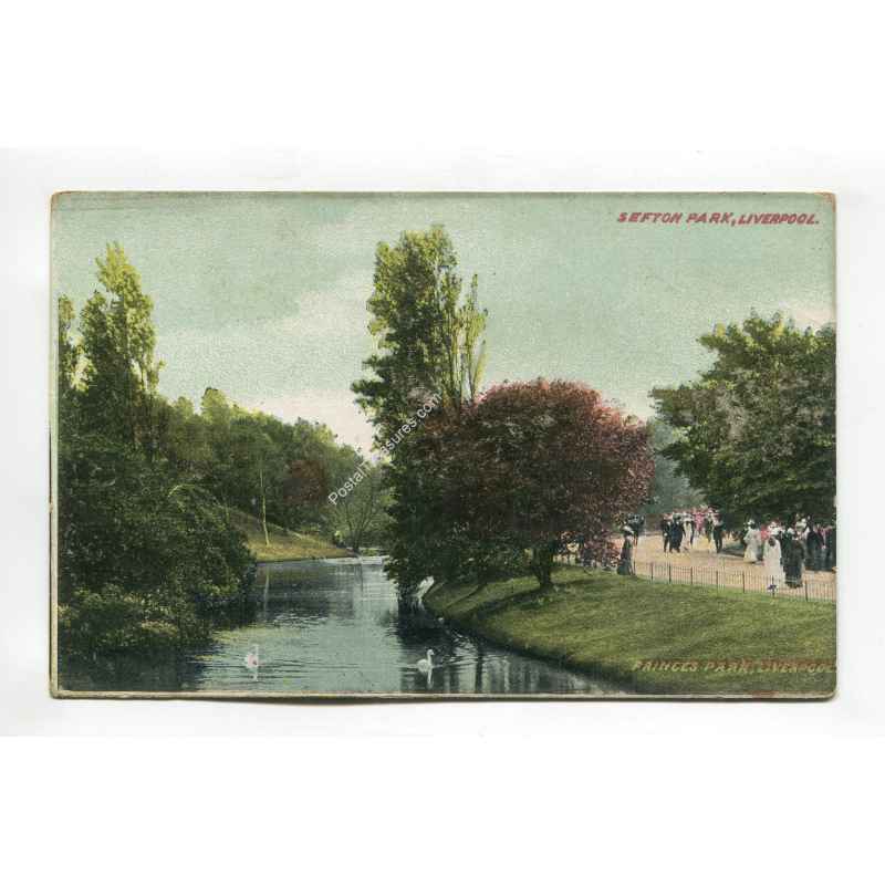Sefton Park Liverpool England vintage postcard